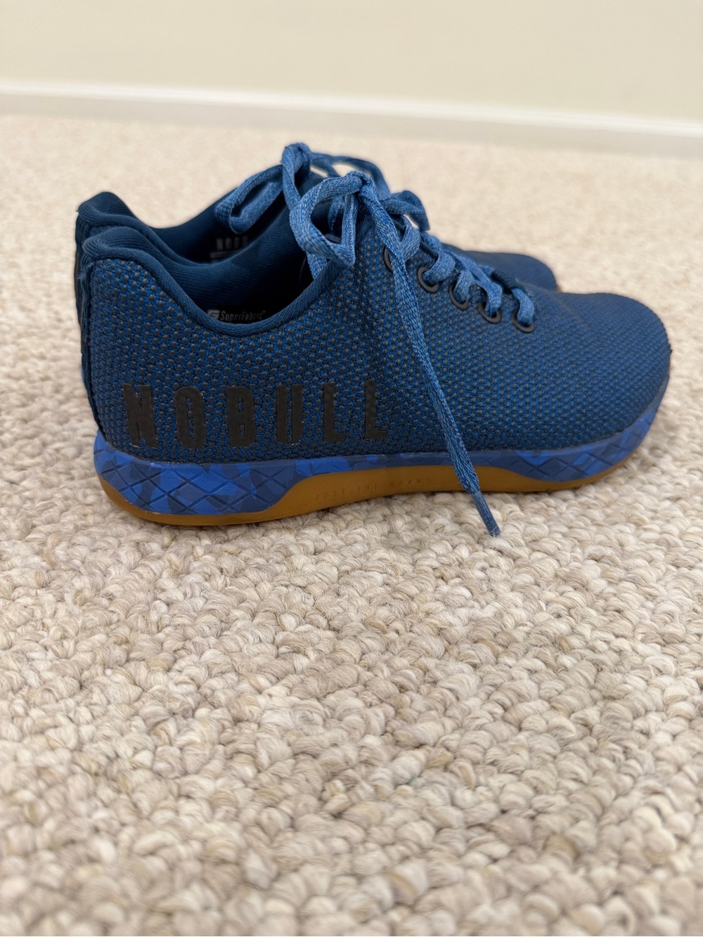 NOBULL Outwork Super Fabric Trainer Sneakers Navy Blue Gum Sole